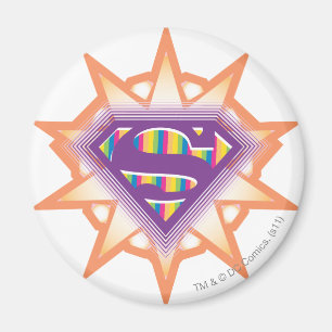 Supergirl Oranje Starburst Magneet