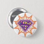 Supergirl Oranje Starburst Ronde Button 5,7 Cm (Voorkant /achterkant)