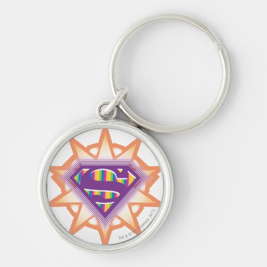 Supergirl Oranje Starburst Sleutelhanger (Voorkant)