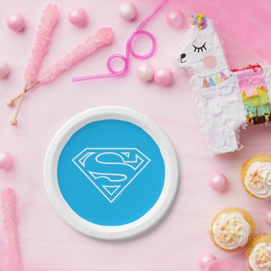 Supergirl Outline S-Shield Papieren Bordje (Feest)