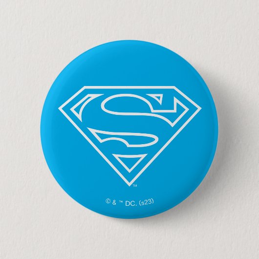 Supergirl Outline S-Shield Ronde Button 5,7 Cm (Voorkant)