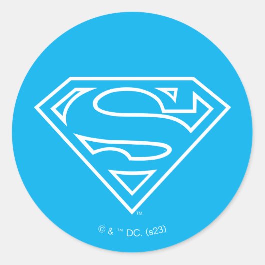 Supergirl Outline S-Shield Ronde Sticker (Voorkant)