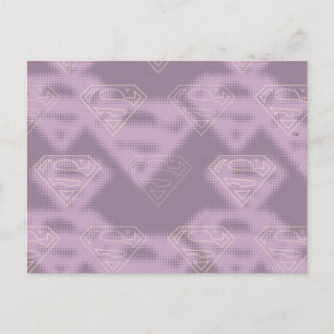 Supergirl Paarse Halftone Logo Briefkaart