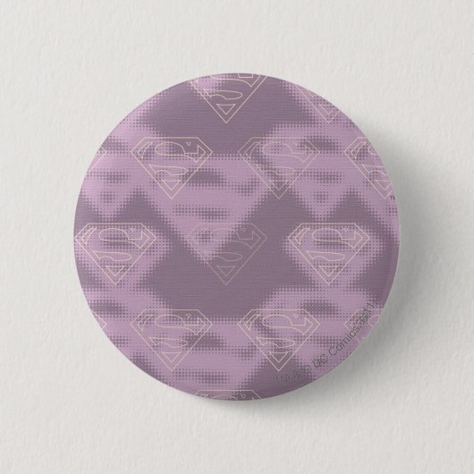 Supergirl Paarse Halftone Logo Ronde Button 5,7 Cm (Voorkant)
