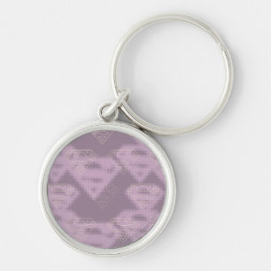 Supergirl Paarse Halftone Logo Sleutelhanger