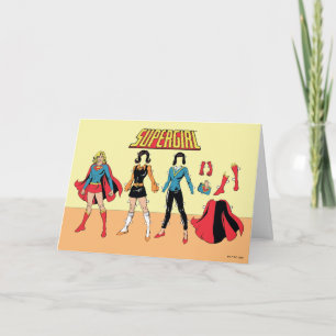 Supergirl papier Doll Grafisch Kaart