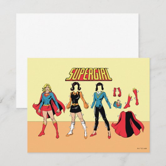 Supergirl papier Doll Grafisch Notitiekaartje (Voorkant / Achterkant)