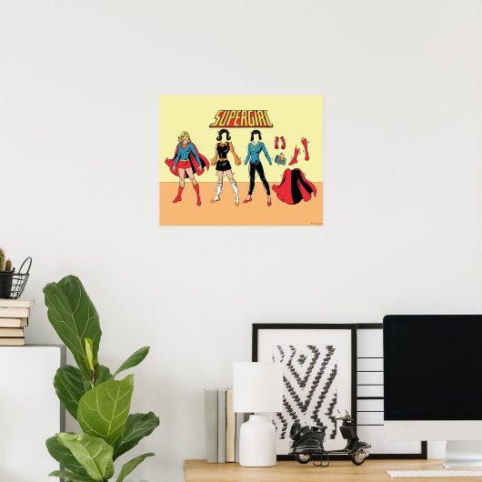 Supergirl papier Doll Grafisch Poster (Thuiskantoor)