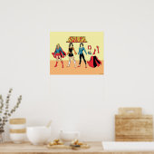 Supergirl papier Doll Grafisch Poster (Keuken)