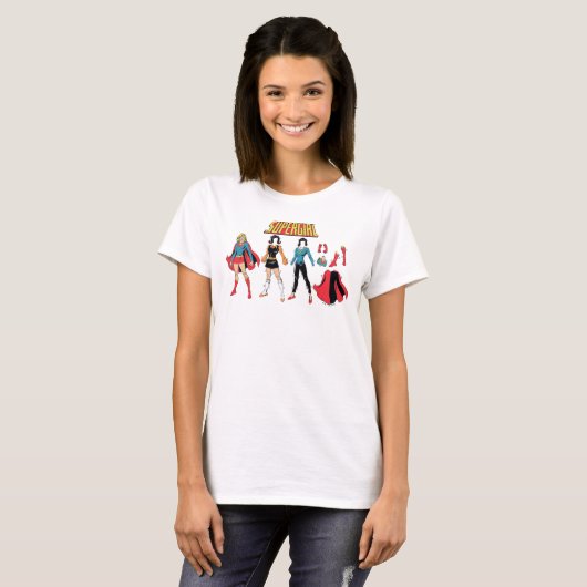 Supergirl papier Doll Grafisch T-shirt (Voorkant volledig)