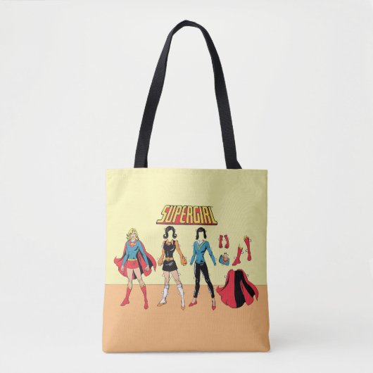 Supergirl papier Doll Grafisch Tote Bag (Voorkant)