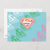 Supergirl Pastel herhaal patroon Briefkaart (Voorkant / Achterkant)