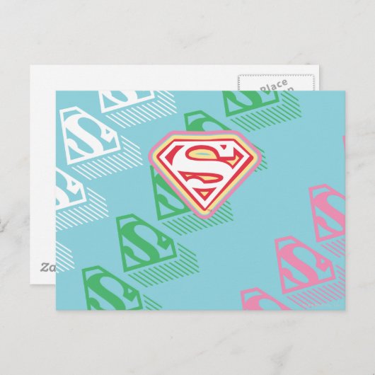 Supergirl Pastel herhaal patroon Briefkaart (Voorkant / Achterkant)