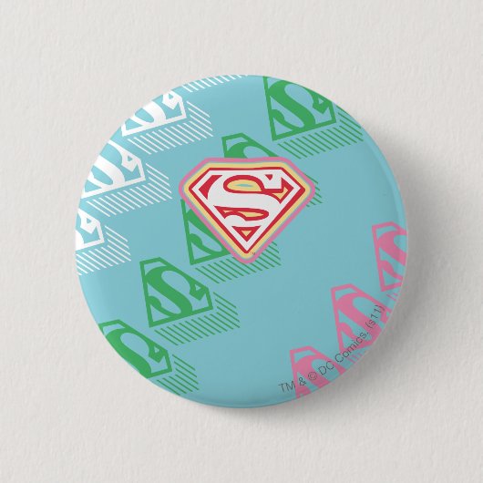 Supergirl Pastel herhaal patroon Ronde Button 5,7 Cm (Voorkant)
