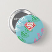 Supergirl Pastel herhaal patroon Ronde Button 5,7 Cm (Voorkant /achterkant)