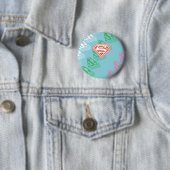 Supergirl Pastel herhaal patroon Ronde Button 5,7 Cm (In situ)