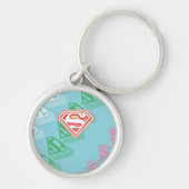 Supergirl Pastel herhaal patroon Sleutelhanger (Voorkant)