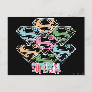 Supergirl Pastel Logo Collage Briefkaart
