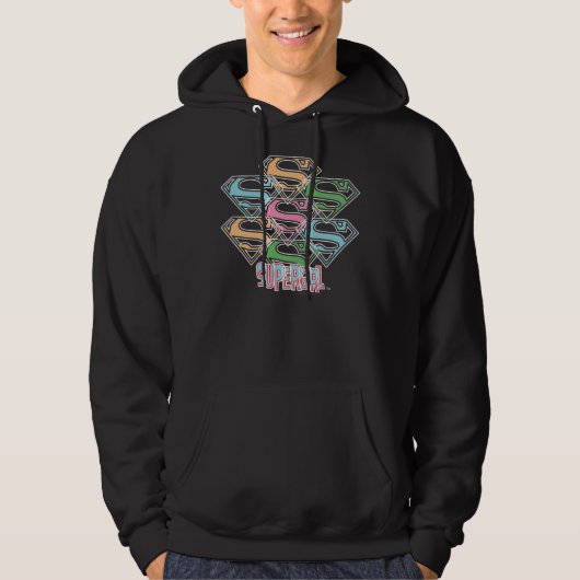 Supergirl Pastel Logo Collage Hoodie (Voorkant)