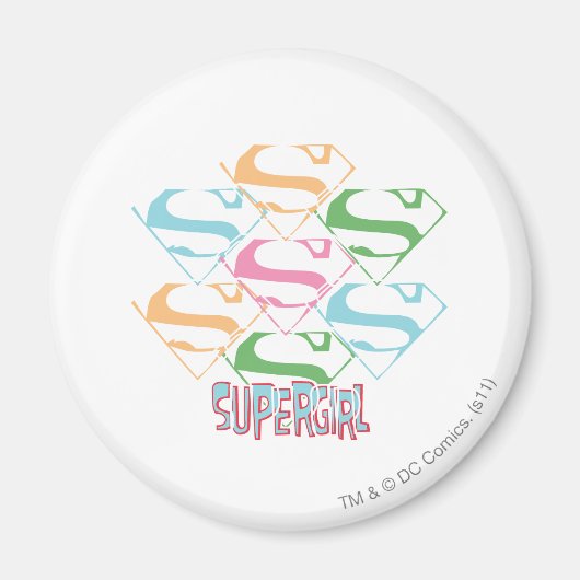 Supergirl Pastel Logo Collage Magneet (Voorkant)