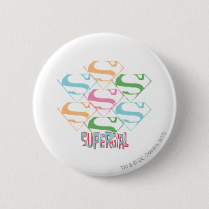 Supergirl Pastel Logo Collage Ronde Button 5,7 Cm