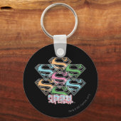 Supergirl Pastel Logo Collage Sleutelhanger (Voorkant)