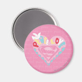 Supergirl Peace and Love Pink Magneet (Voorkant / Achterkant)