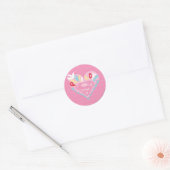 Supergirl Peace and Love Pink Ronde Sticker (Envelop)
