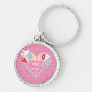 Supergirl Peace and Love Pink Sleutelhanger
