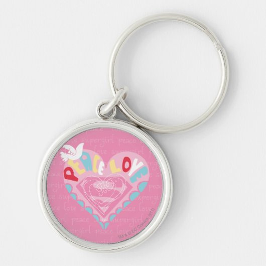 Supergirl Peace and Love Pink Sleutelhanger (Voorkant)