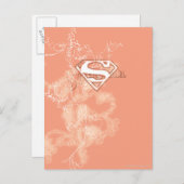 Supergirl Peach Floral Pattern Briefkaart (Voorkant / Achterkant)