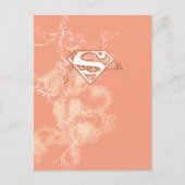 Supergirl Peach Floral Pattern Briefkaart (Voorkant)