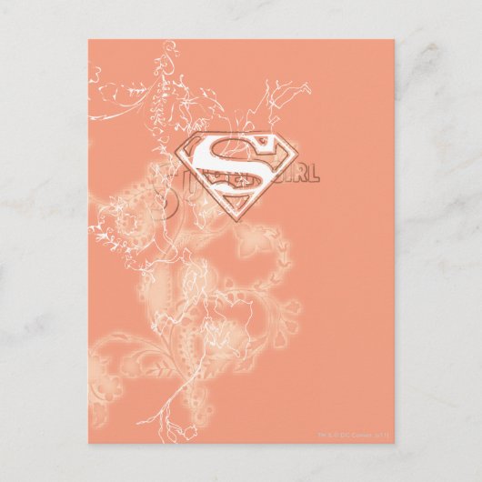 Supergirl Peach Floral Pattern Briefkaart (Voorkant)