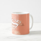Supergirl Peach Floral Pattern Koffiemok (Voorkant rechts)