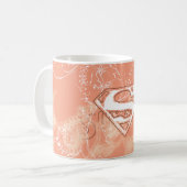 Supergirl Peach Floral Pattern Koffiemok (Voorkant links)