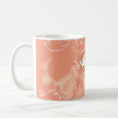 Supergirl Peach Floral Pattern Koffiemok (Links)