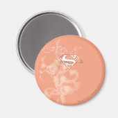 Supergirl Peach Floral Pattern Magneet (Voorkant / Achterkant)