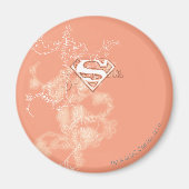 Supergirl Peach Floral Pattern Magneet (Voorkant)