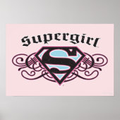 Supergirl Pin Strips Black en Roze Poster (Voorkant)