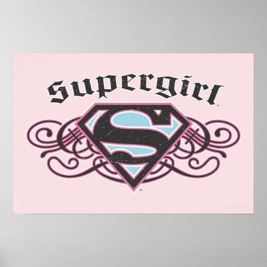 Supergirl Pin Strips Black en Roze Poster (Voorkant)