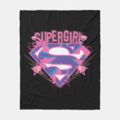 Supergirl Pink and Purple Grunge Logo Fleece Deken (Voorkant)