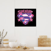 Supergirl Pink and Purple Grunge Logo Poster (Keuken)