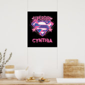 Supergirl Pink and Purple Grunge Logo Poster (Keuken)