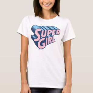 Supergirl Pink en Blue Logo T-shirt