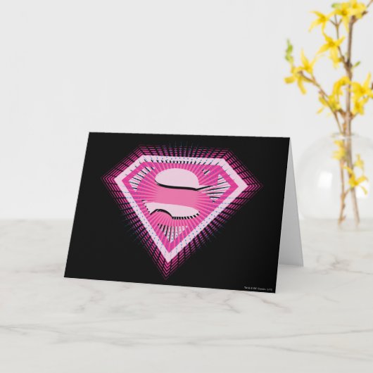 Supergirl Pink Logo Kaart (Gele Bloem)