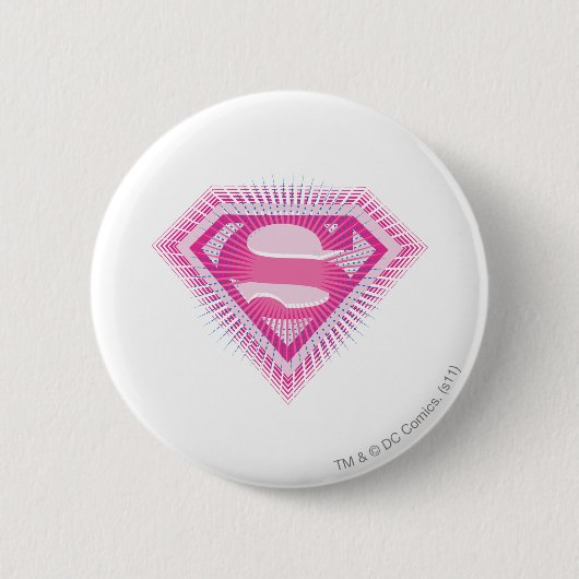 Supergirl Pink Logo Ronde Button 5,7 Cm (Voorkant)