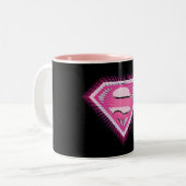 Supergirl Pink Logo Tweekleurige Koffiemok (Voorkant links)
