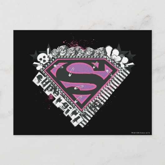 Supergirl Pins Logo Briefkaart (Voorkant)