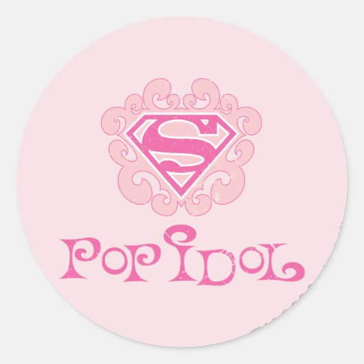 Supergirl Pop Idol Ronde Sticker (Voorkant)