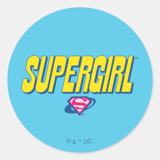 Supergirl Pop Logo Ronde Sticker (Voorkant)